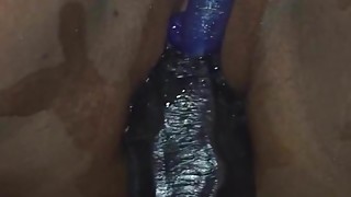 Monster Dildo Little Ebony pussy