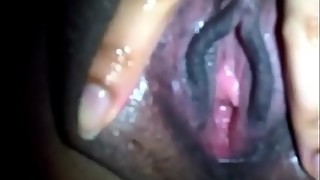 Closeup of Her SLippery Black Pussy